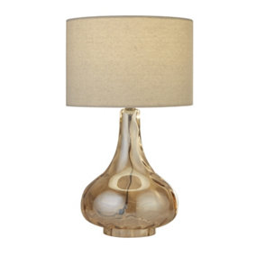 Lighting Collection Flushing Amber Glass Table Lamp