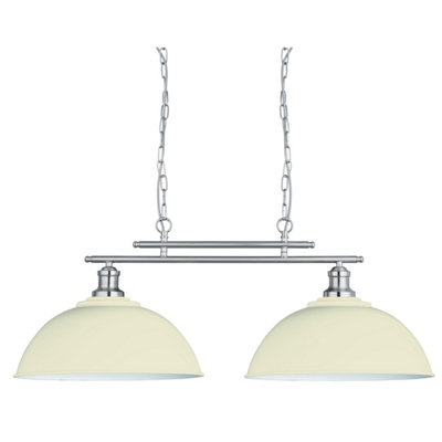 Lighting Collection Freens Satin Silver 2Lt Bar Pendant