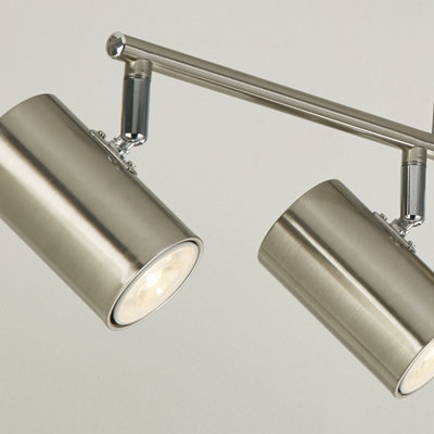 Lighting Collection Galet Satin Silver Cylinder 4 Light Spotlight