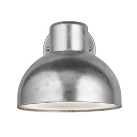 Lighting Collection Galvanised Outdoor Led Wall Light