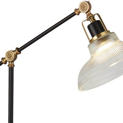 Lighting Collection Galveston Brass & Glass Floor Lamp