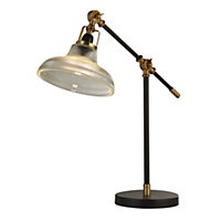 Lighting Collection Galveston  Brass & Glass Table Lamp