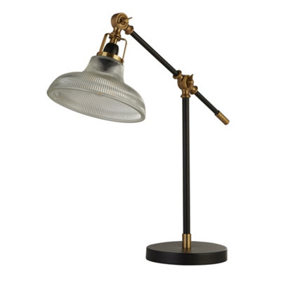 Lighting Collection Galveston  Brass & Glass Table Lamp