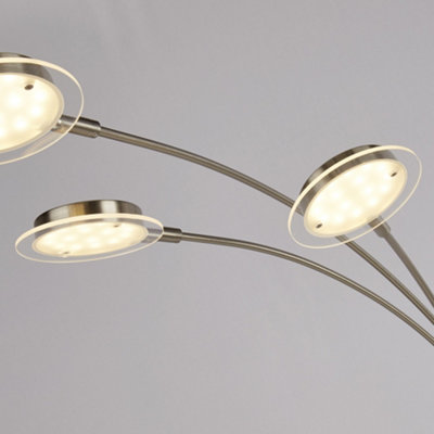 Lighting Collection Genoa Satin Silver  3 Light LED Floor Lamp