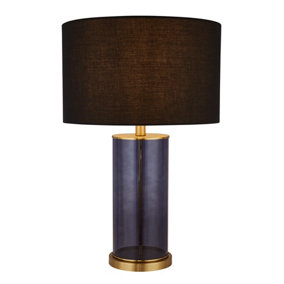 Lighting Collection Gentil Blue & Black Table Lamp