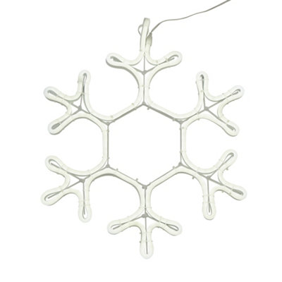 Lighting Collection Geraldton White Snowflake Neon Light