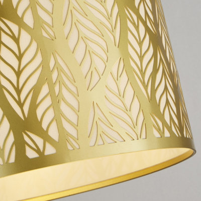 Lighting Collection Gold Leaf Pattern Metal Shade