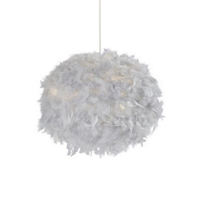 Lighting Collection Grey Feather Pendant