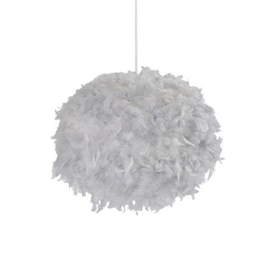 Lighting Collection Grey Feather Pendant