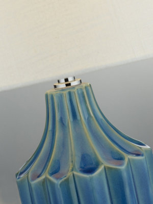 Ceramic table lamp deals blue