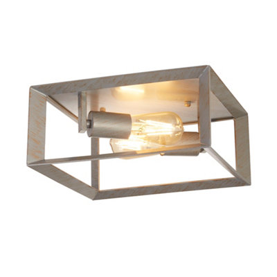 Buy Lighting Collection Gulfport Silver and Gold 2Lt Flush | DIY at B&Q