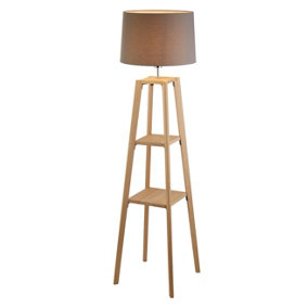 Lighting Collection Hainan Wood Shelf Floor Lamp