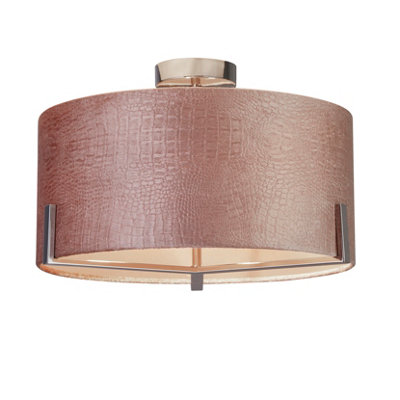 Lighting Collection Haitian Blush Velvet Ceiling Fitting