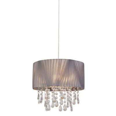 Lighting Collection Haldia Grey Venetian 3Lt Ceiling Light