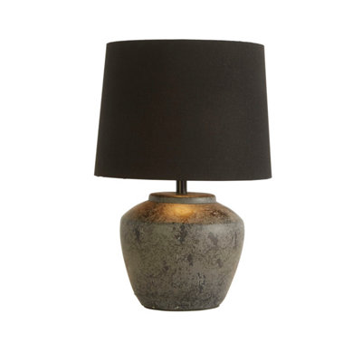 Lighting Collection Halifax Black Ceramic Lamp