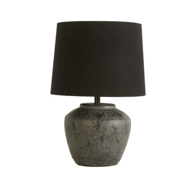 Lighting Collection Halifax Black Ceramic Lamp