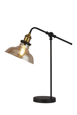 Lighting Collection Hame Amber & Brass Table Lamp