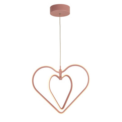 Lighting Collection Hamina Blush Double Heart LED Pendant