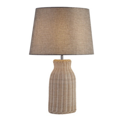 Lighting Collection Hannover White Bamboo  Table Lamp