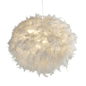 Lighting Collection Hardin White Feather Non-Elec Shade