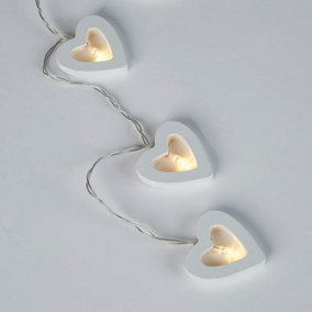Lighting Collection Honolulu White Hearts String Light