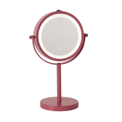 Lighting Collection Jacksonville Pink LED Metal Mirror