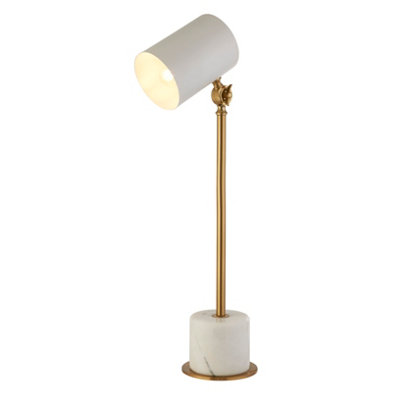 Lighting Collection Jakarta White Marble Base Desk Lamp