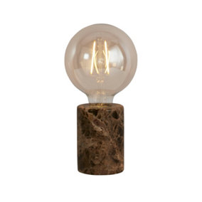 Lighting Collection Kasim Brown Marble Table Lamp