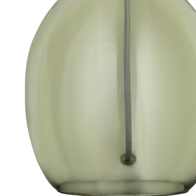 Lighting Collection Kayes Green Glass Bottle Base