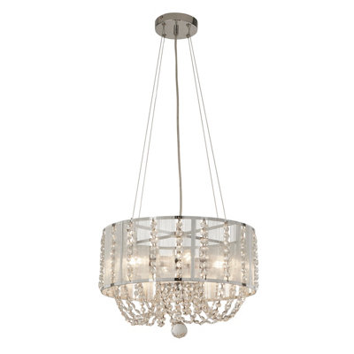 Lighting Collection Kentucky Chrome & Glass 4Lt Ceiling Pendant