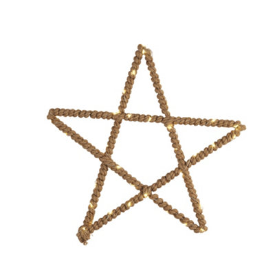 Lighting Collection Koper Natural Rope Star With LED Lights | DIY at B&Q