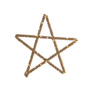 Lighting Collection Koper Natural Rope Star With LED Lights