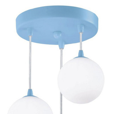 Lighting Collection Kristiansund Blue and White 3Lt Pendant
