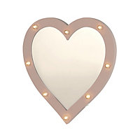 Lighting Collection Led Pink Heart Mirror