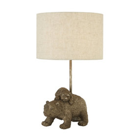Lighting Collection Lihir Resin with Cream Shade Bear Table Lamp