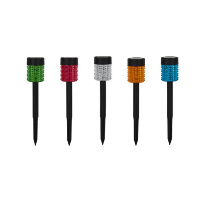 Lighting Collection Lisbon Multi-Colour 5 LED Stake Lights