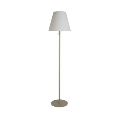 Lighting Collection Livorno White Solar Powered Outdoor LED Floor Lamp
