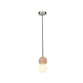 Lighting Collection Lusaka Terrazzo And Opal Glass Ball Pendant