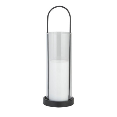 Lighting Collection Lyon Glass Outdoor Solar Lantern