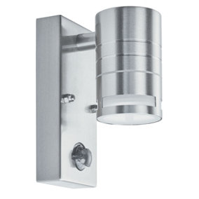 Lighting Collection Marghera Stainless steel LED Outdoor Wall Bracket with PIR