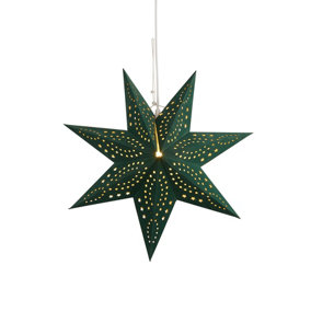 Lighting Collection Matsa Green Flock Christmas Star