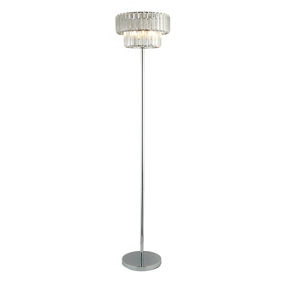 Lighting Collection Minnesota Chrome & Clear  2 Band Acrylic Non-Elec Shade
