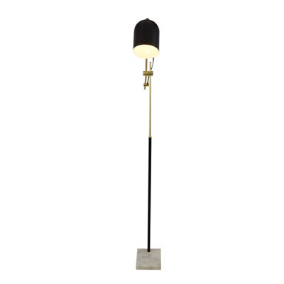Lighting Collection Mulgrave Black & Gold Task Floor Lamp
