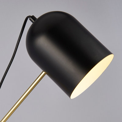 Lighting Collection Mulgrave Black & Gold Task Floor Lamp