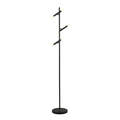 Lighting Collection Newport Matt Black 3Lt LED Floor Lamp DIY at B&Q