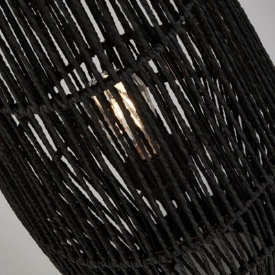 Black rattan floor deals lamp