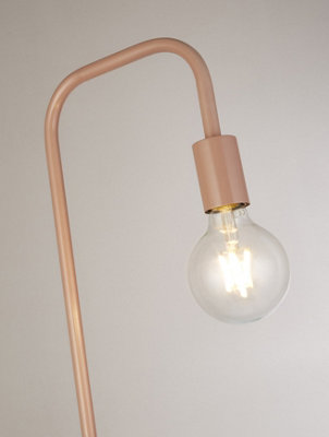 Lighting Collection Nola Matt Pink Floor Lamp With Bulb