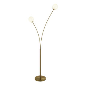 Lighting Collection Opal And Brass 2 Light Floor