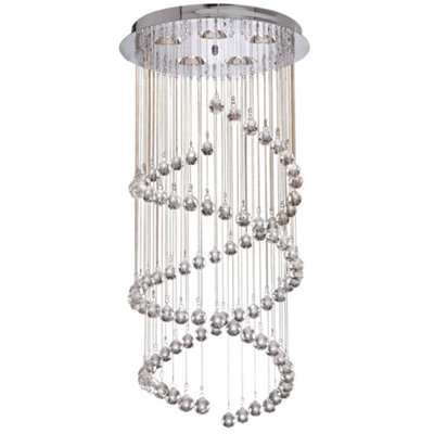 Lighting Collection Ostend  Chrome 5Lt Multi-Drop Pendant