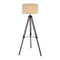 Lighting Collection Paulo Wooden Tripod Floor Lamp